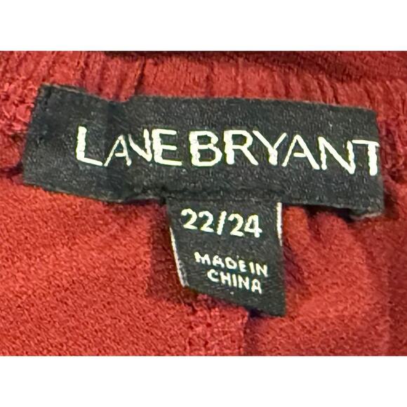 Lane Bryant Peasant Top Rust Red Lace Size 22/24 Long Sleeve Stretchy - Picture 4 of 12